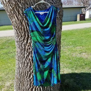 London Times Tropical Faux Wrap Dress